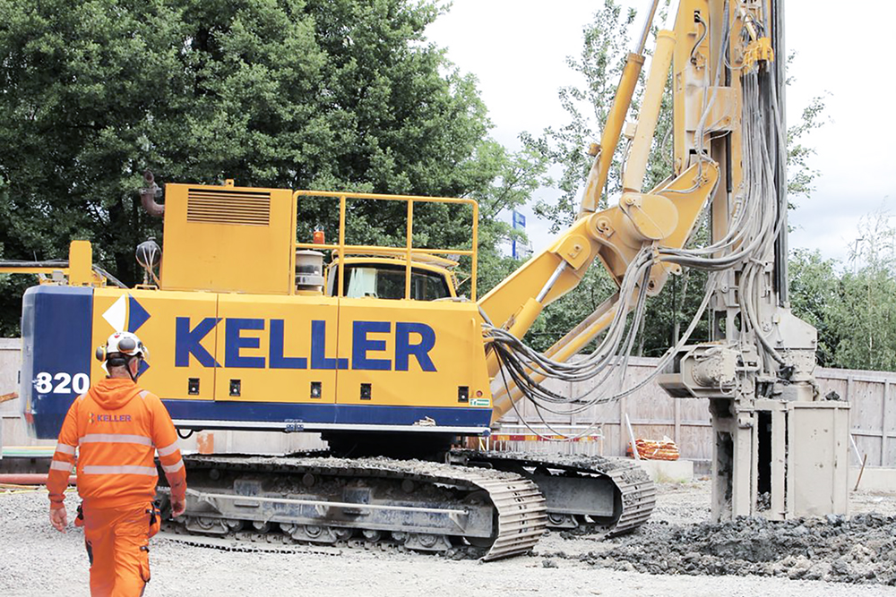 Keller logo on a pile driving machine